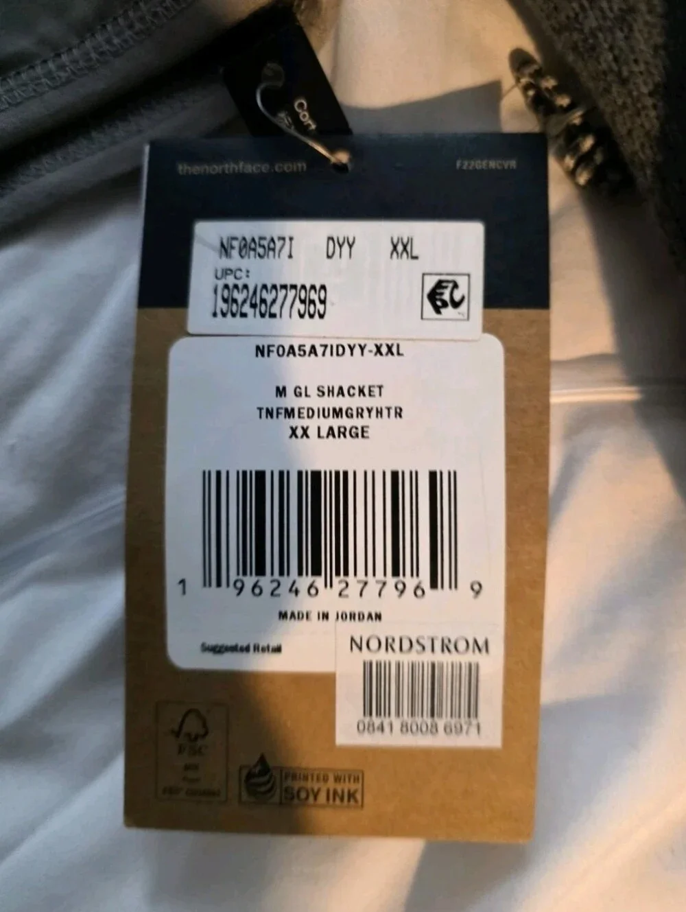 The North Face Gordon Lyons Shacket Mens Grey Fleece. RARE. NWT